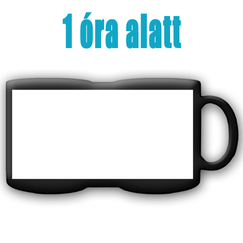 Fényképes ajándéktárgyFekete Bögre - Teljes palást  - 1 óra alatt
